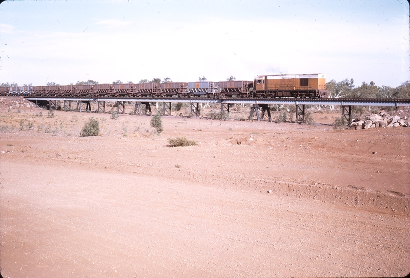 111834: Goldsworthy Railway Strelley River Bridge Westbound Ore Train No 4