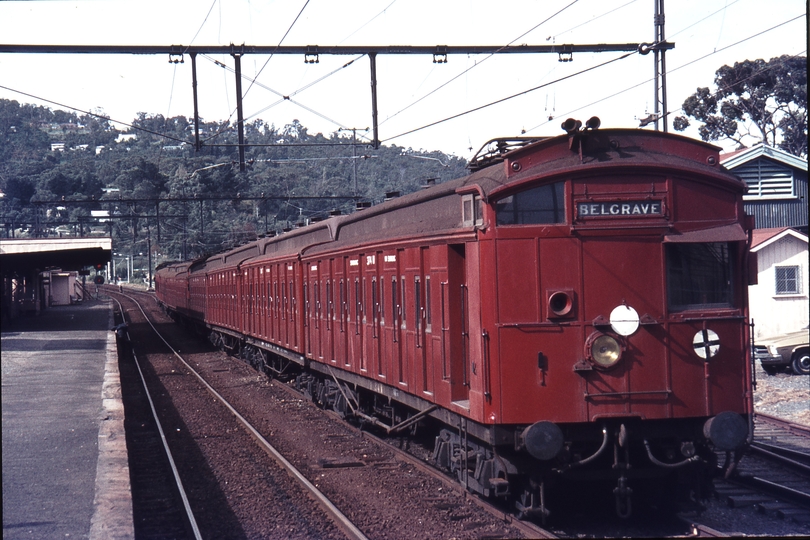 112446: Upper Ferntree Gully Stabled 8-car Tait Train 374 M nearest