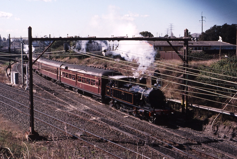 120215: Flemington Goods Junction - Lidcombe Arthur Street Bridge Delec Open Day Special towards Lidcombe 3112 leading 3801 trailing