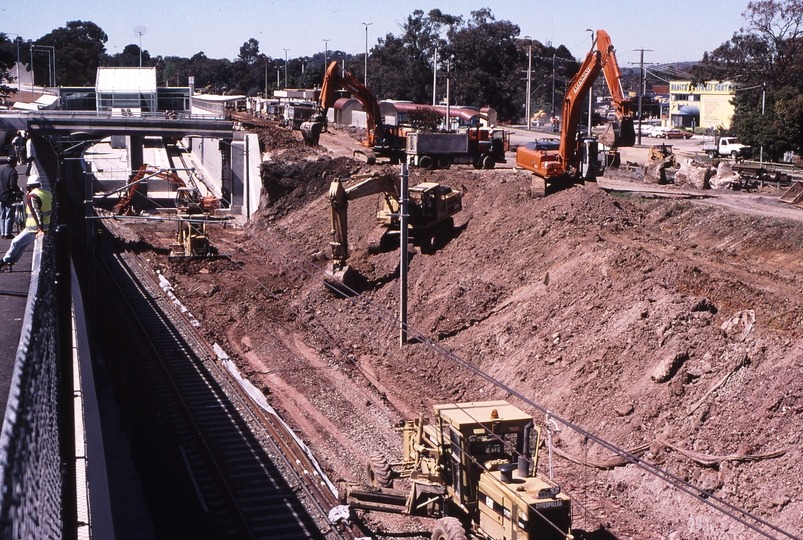 122924: Boronia looking towards Chandler Road from Melbourne end Excavation for Up Line in progress
