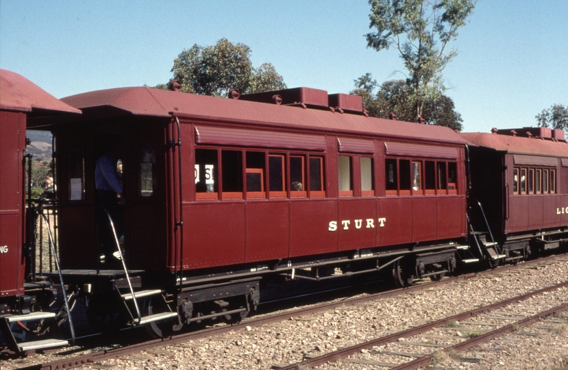 128021: Woolshed Flat Inspection Car 'Sturt' in consist 'Trans' to Quorn