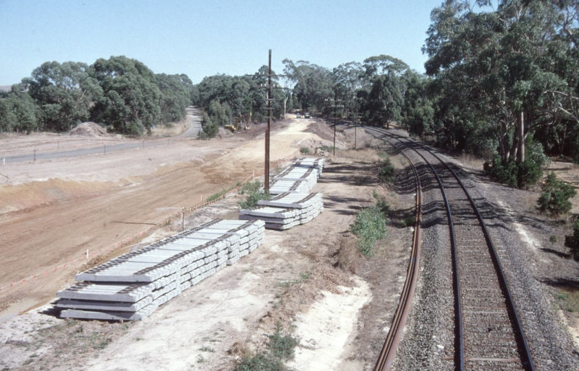 129595: Portland Flat Road Bridge looking towards Ballarat Regional Fast Train Works in progress